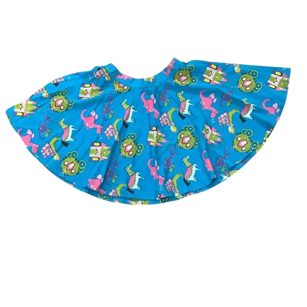 Lemon Loves Lime Girls‎ Blue Fairy Tale Castle Dragon Skirt Size 6 Years